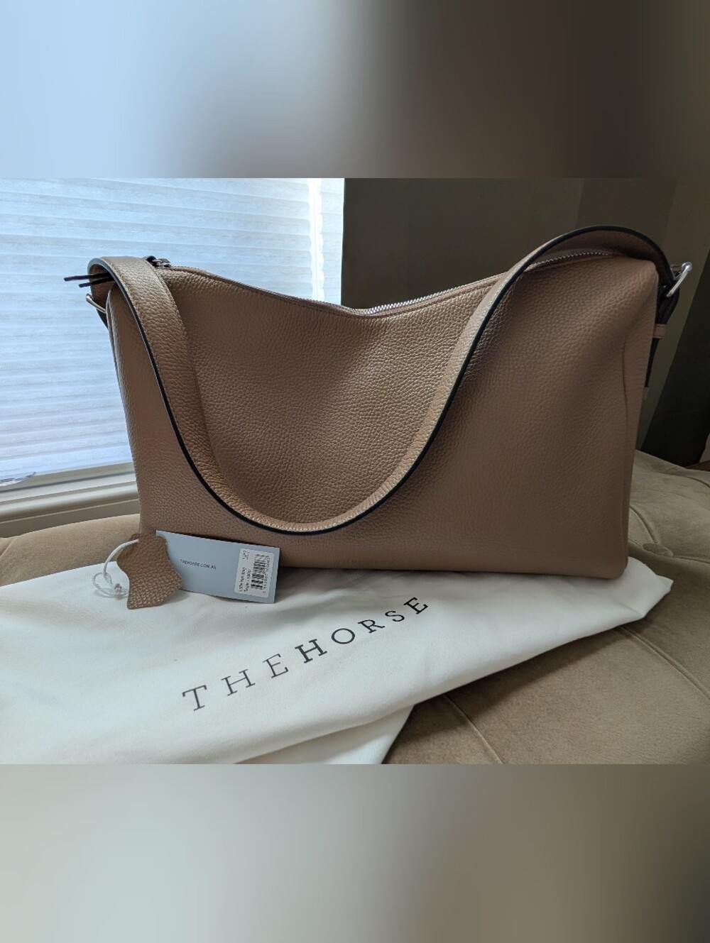 The Horse Lottie Taupe Leather Shoulder Bag